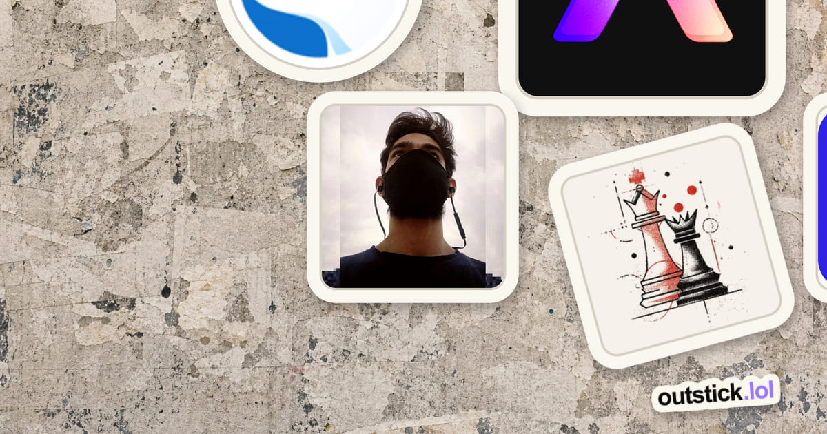sleepyqadir - Full Stack Developer sticker in its place on the Outstick wall